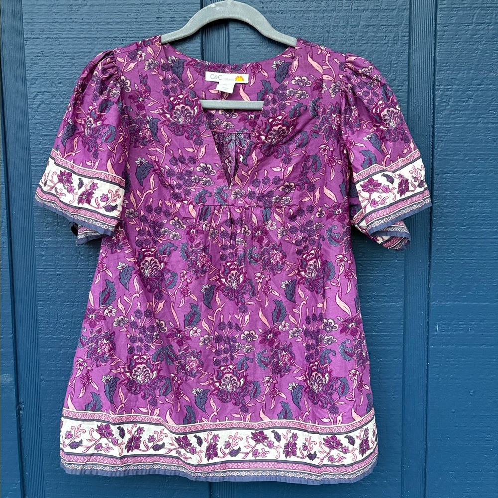 Unique Boho Floral Blouse